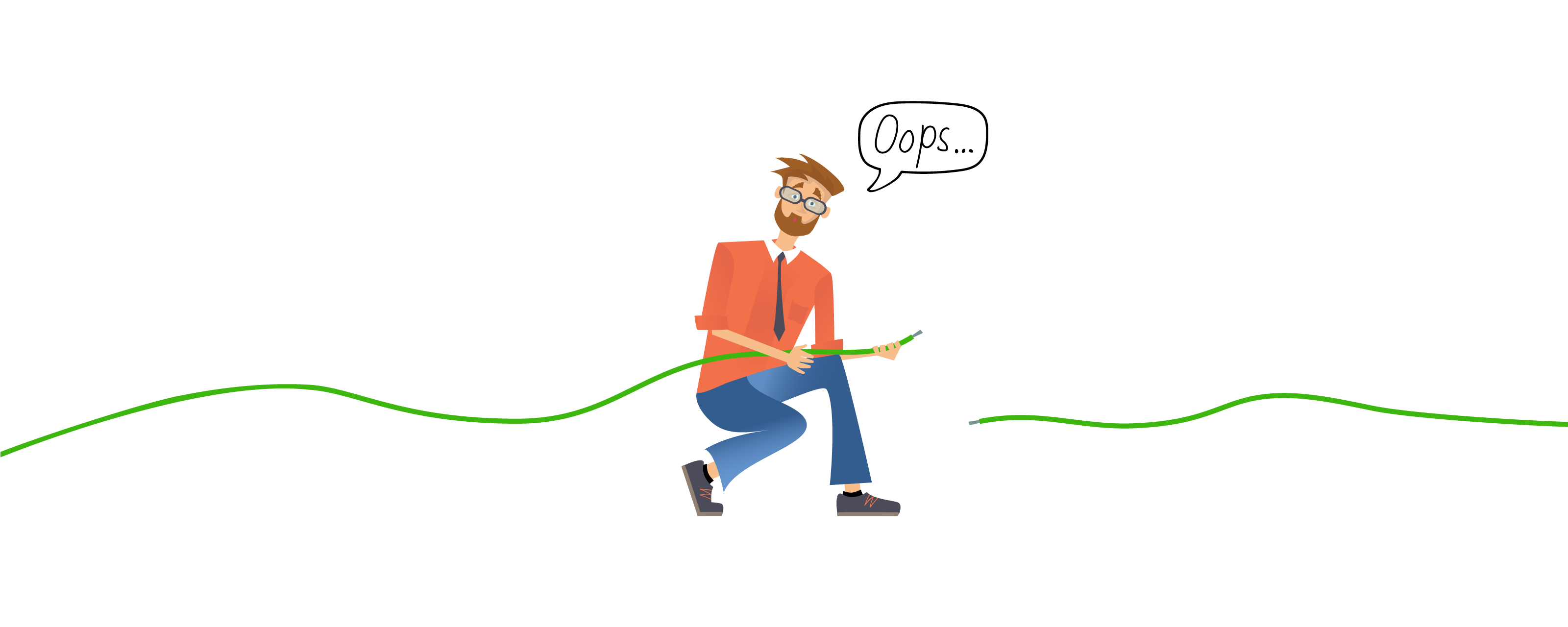 Funcionário da Murrelektronik segurando um cabo cortado